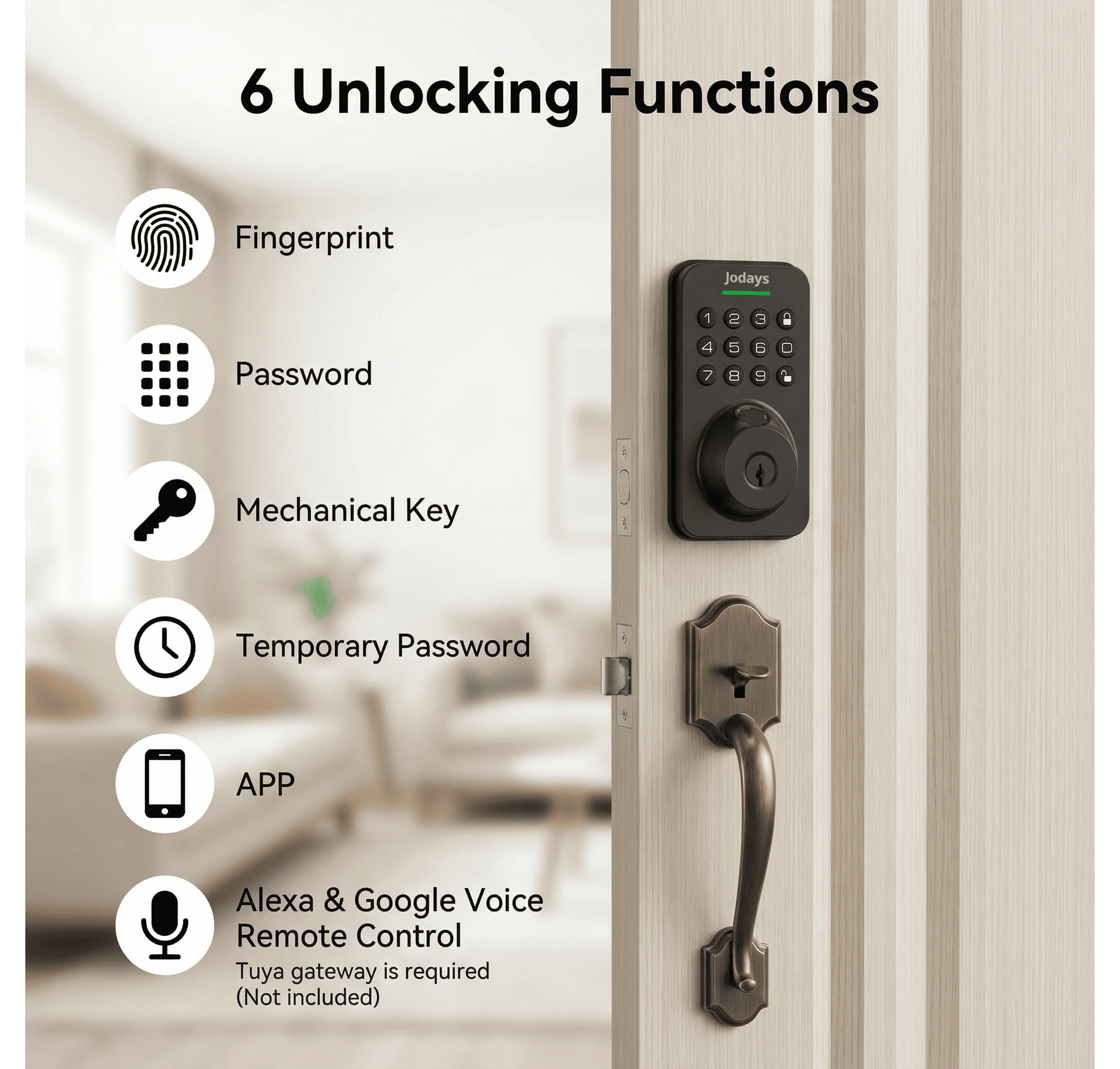Smart Deadbolt Lock with Fingerprint and Keypad