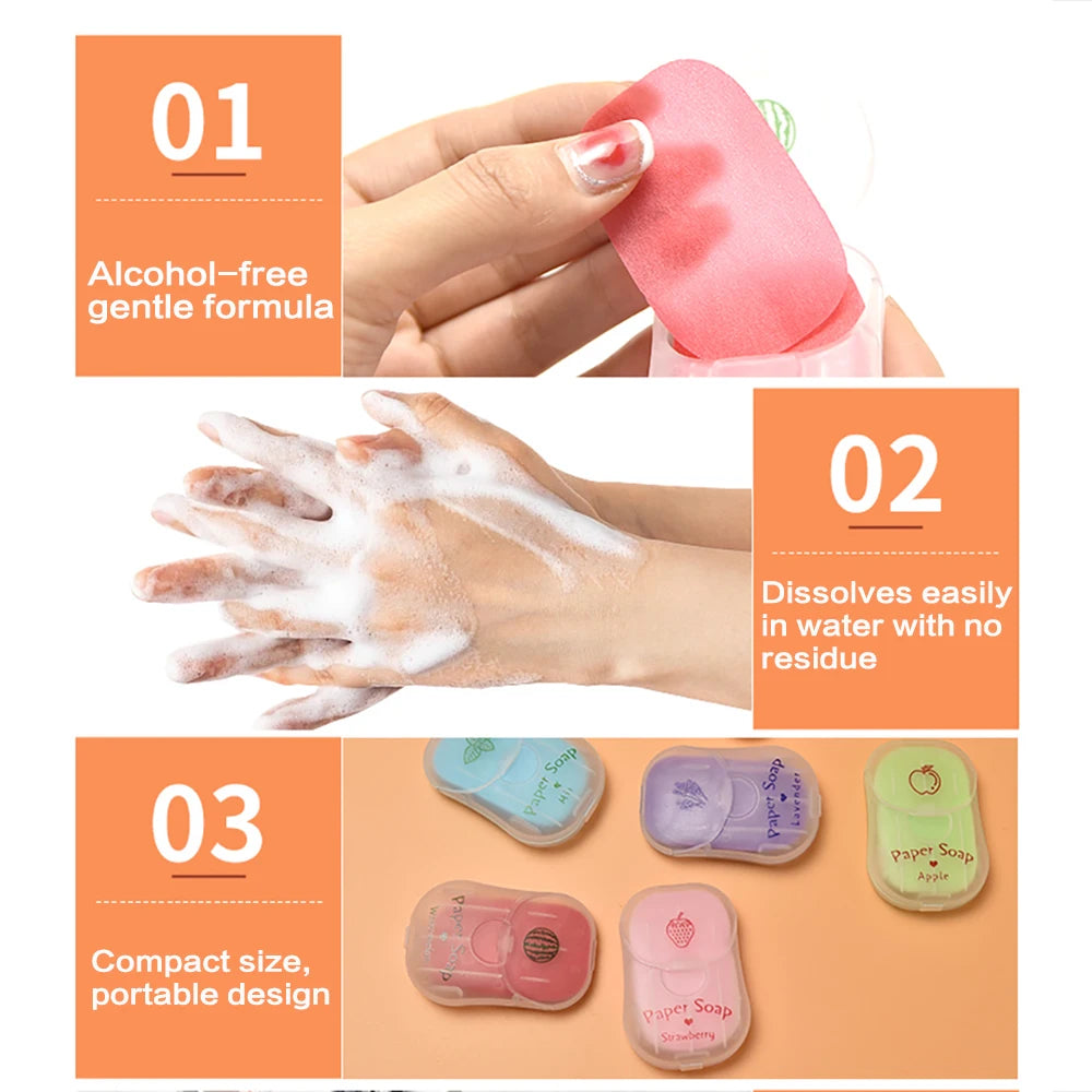 Portable Hand Soap Sheets, 50-Sheet Box