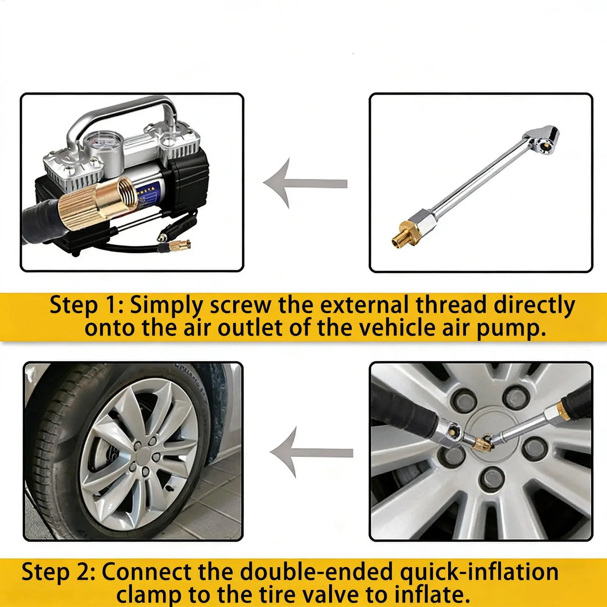 Quick-Connect Tyre Inflation Chuck, Schrader Type