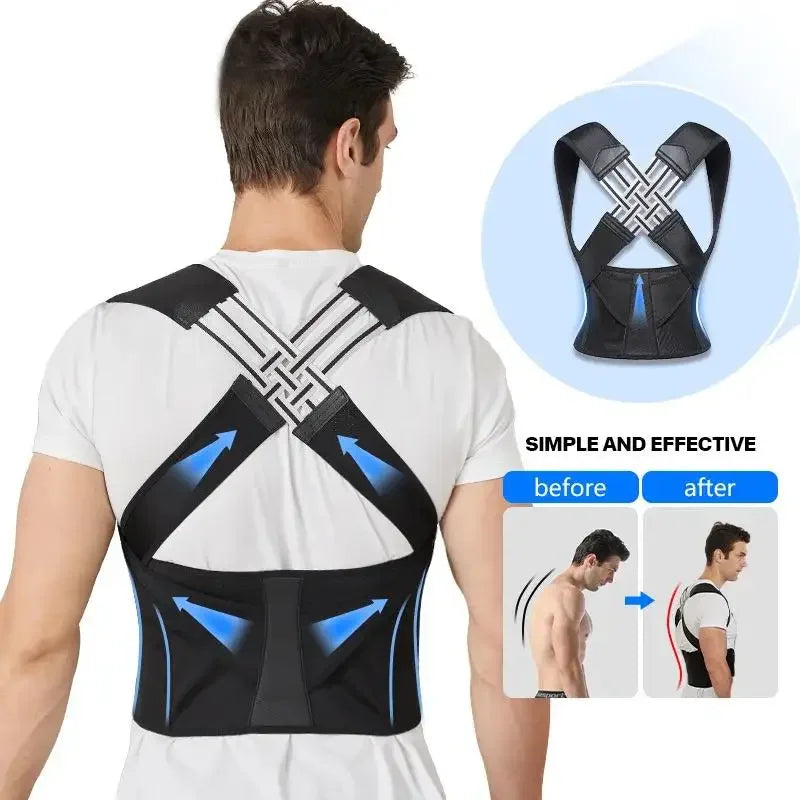 Adjustable Cross-Strap Posture Support Belt, S–XXL