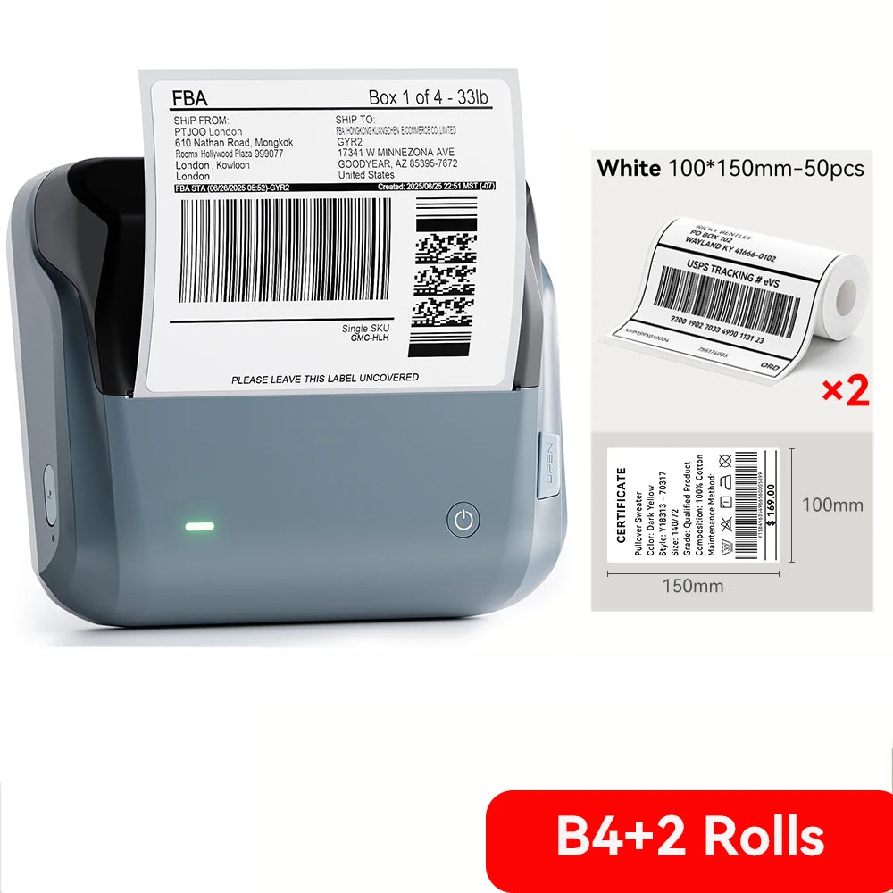Imprimantă termică wireless pentru etichete Niimbot B4, lățime 20–110 mm
