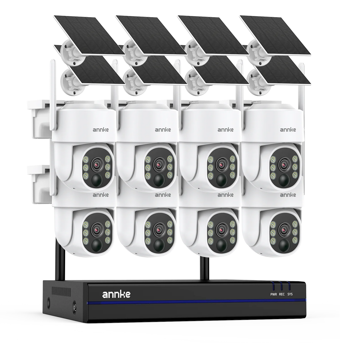 4MP Wireless PT Solar Security Camera System with NVR