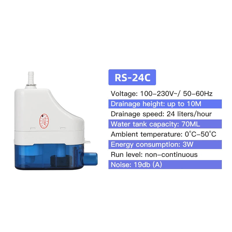 220V 24L/H 40L/H Automatic Ultra-quiet Condensate Pump RS-24C/40C Condensate Lift Pumps 1-3P On-hook Air Conditioner Drainage