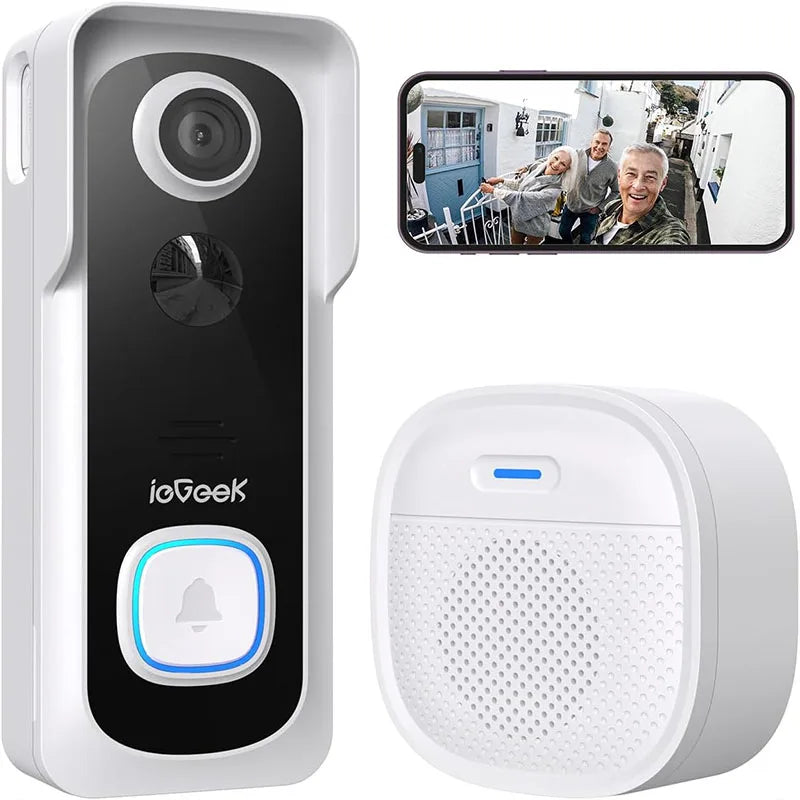 ieGeek Wireless Video Doorbell Camera with Chime, 2K HD