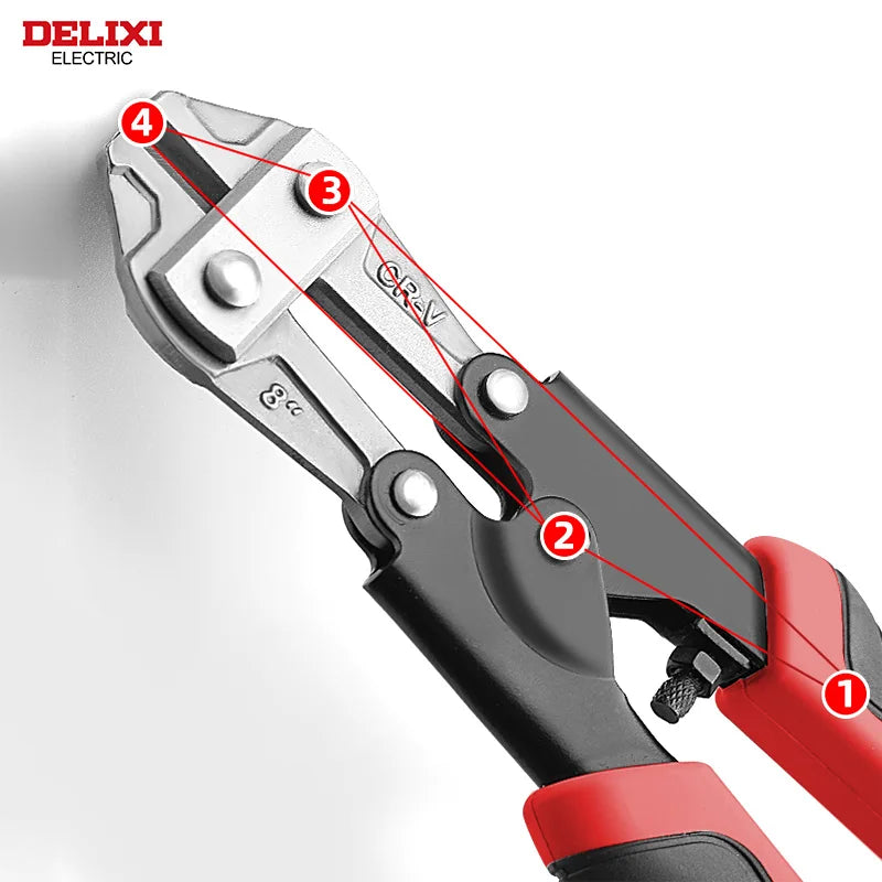 8-Inch Compact Bolt Cutters with Compound-Link Handles