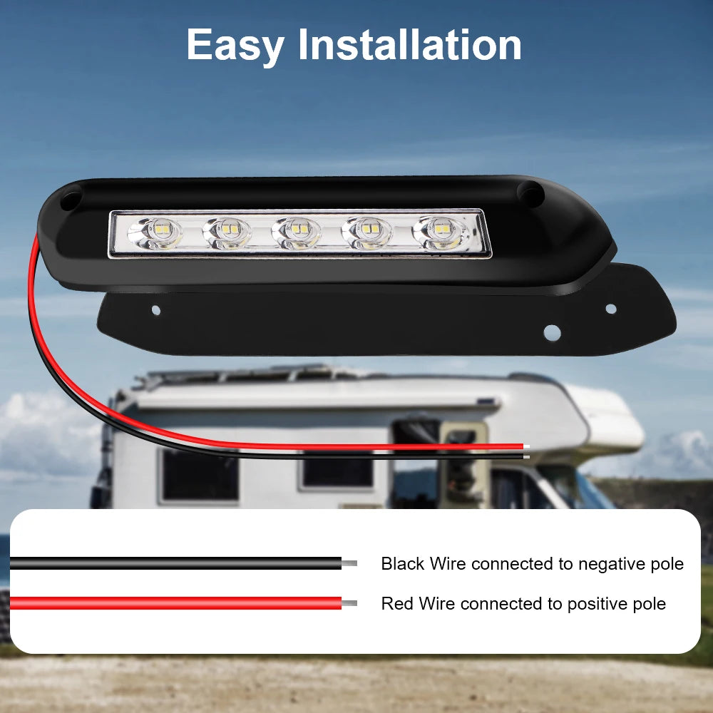 Barra de luz LED para toldo de autocaravanas y remolques, 12 V/24 V