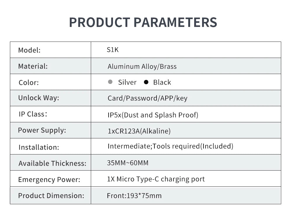 TTLock Smart Lock Cylinder with Keypad, APP Password IC Card Mechanical Key, Adjustable Euro Profile Door Lock