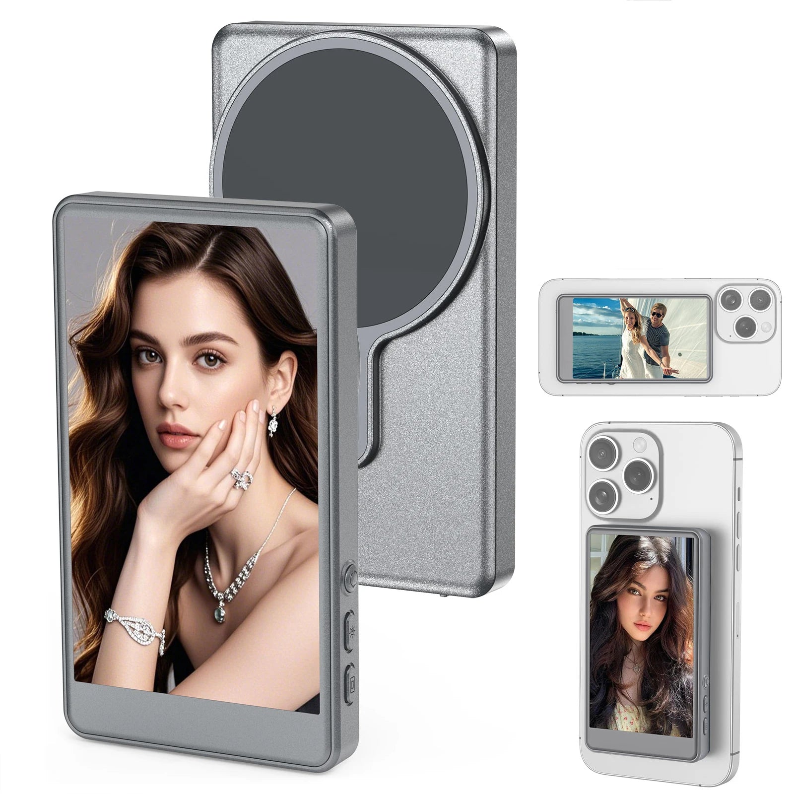 Magnetic Vlog Selfie Monitor for Phone with 4" Wireless Screen