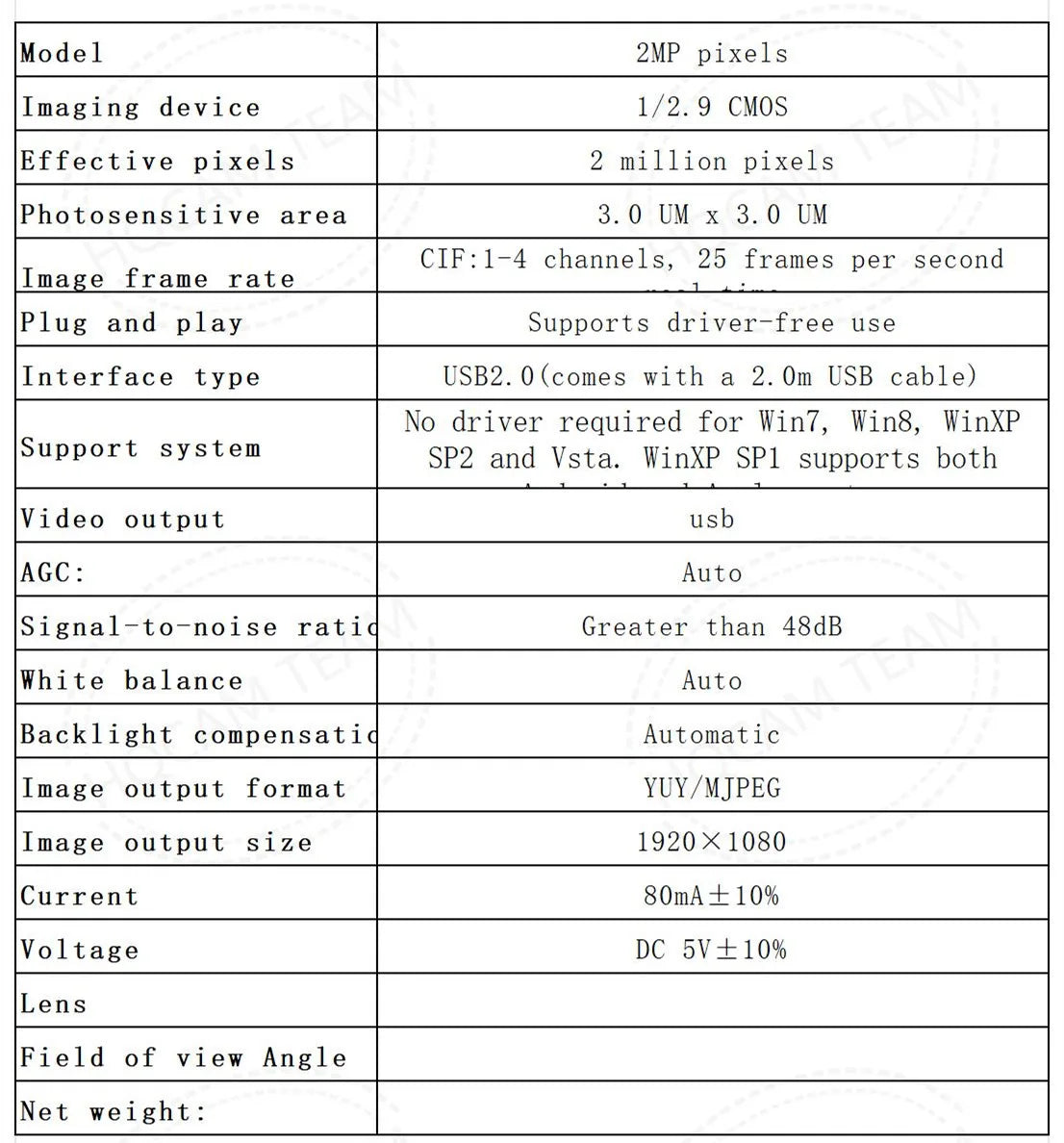 4MP 30fps USB Webcam with Varifocal Zoom Lens