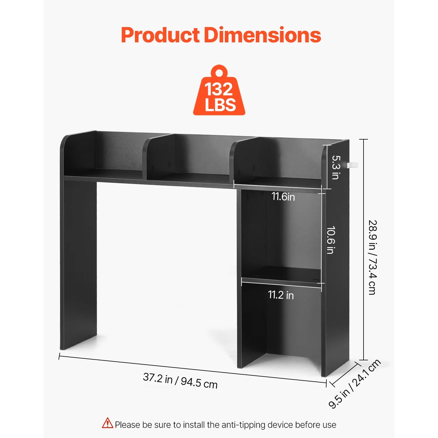Desktop Bookshelf Storage Organizer 1/2/3-Tier Wood Display Shelf