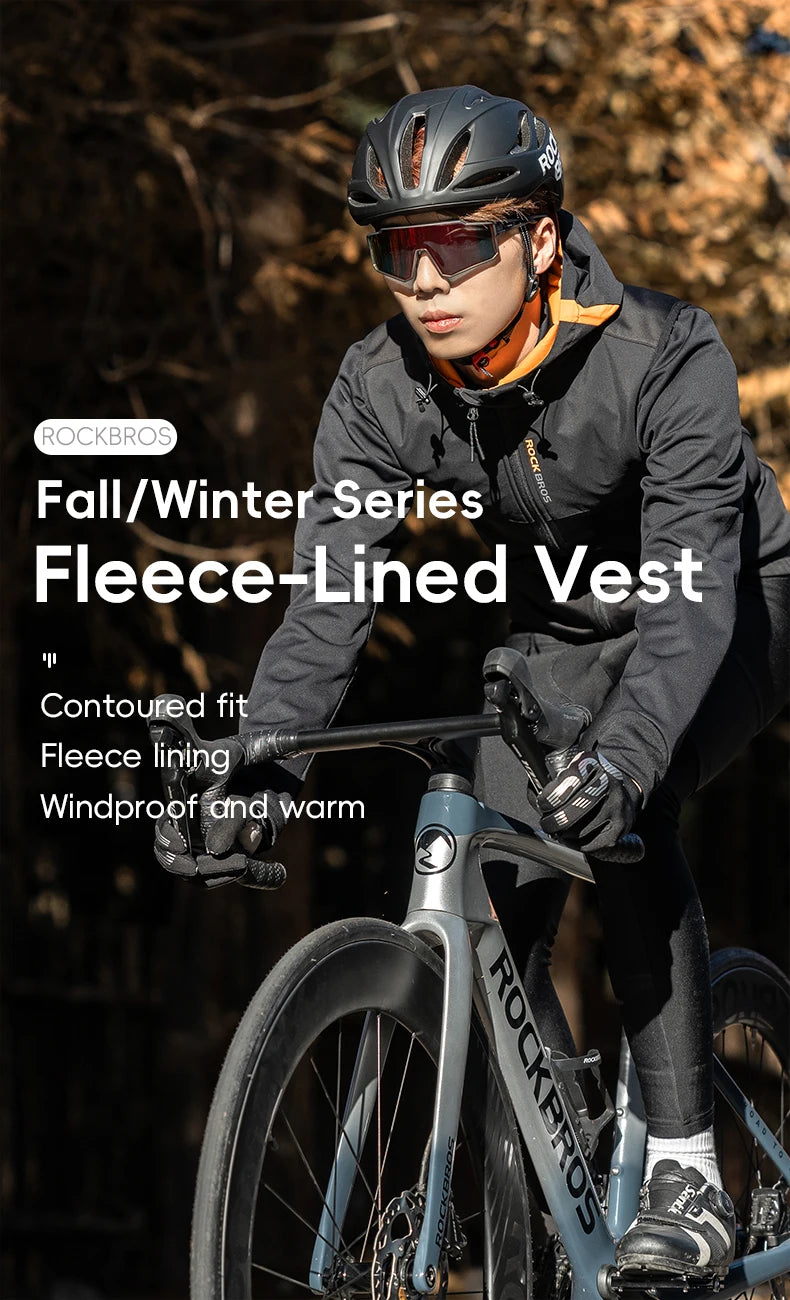 Winter Thermal Cycling Vest Windproof Fleece Sleeveless Jacket