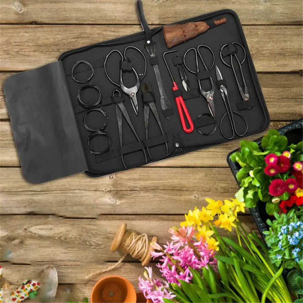 Carbon Steel Bonsai Tool Set with Nylon Case