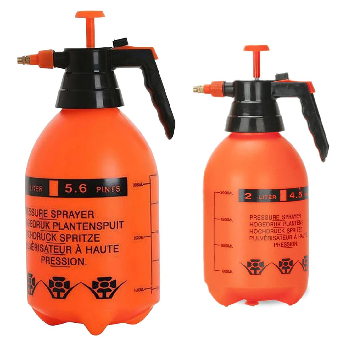 Hand Pump Garden Pressure Sprayer, Adjustable Mist, 0.8–3 L
