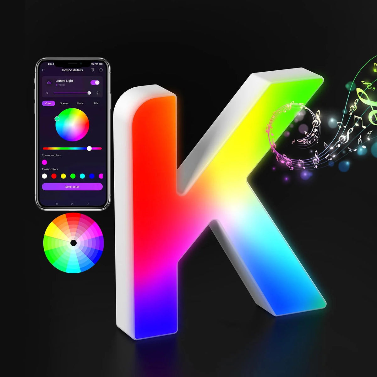 Appstyrt RGB LED-bokstavlampe
