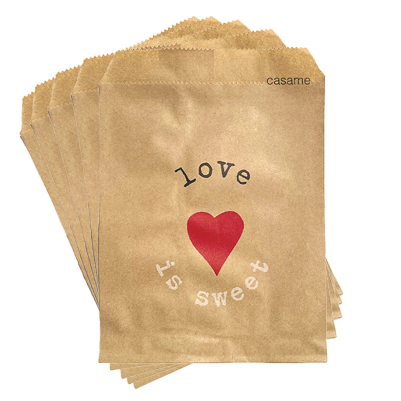 Wave Dot Kraft Paper Candy Bags – 50ks dárkové a balicí sáčky na sladkosti