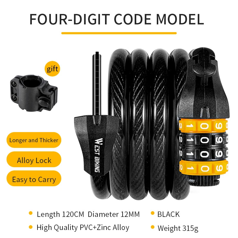 Combination Bicycle Cable Lock