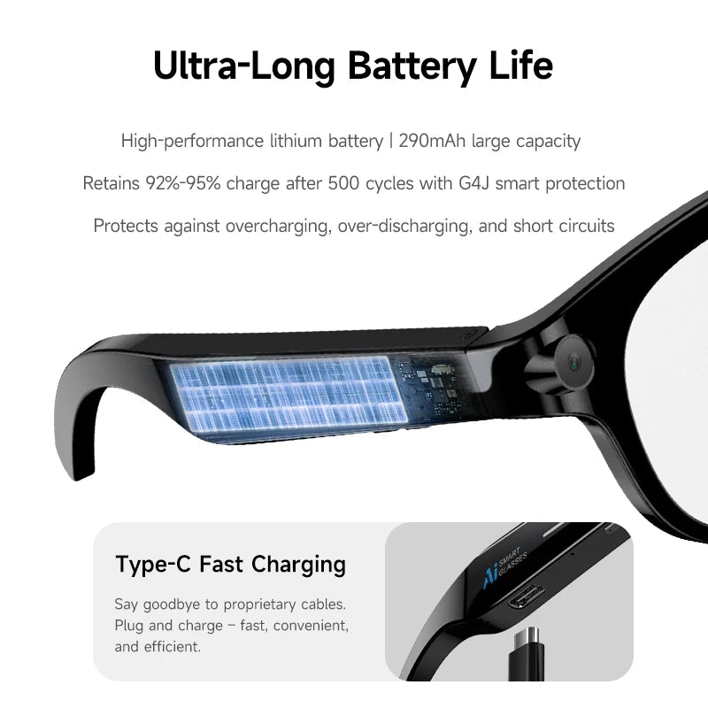 AI Smart Glasses Camera Video Recording AI Photo Recognition Bluetooth Call Smartglasses Translation Voice Sunglasses Men Women