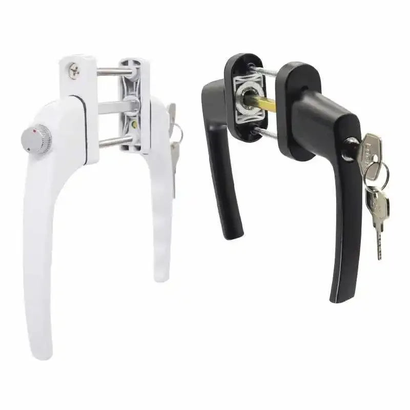 Two-end Lever Lock Solid Thickened Crank Handle with Keys Full solid thickened door handle with key to wear hand for Door Window
