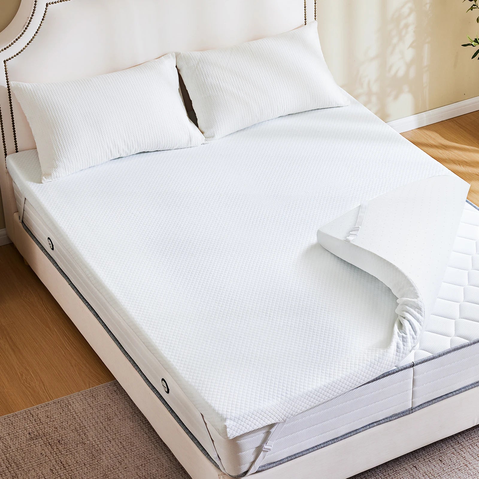2 Inch Gel Memory Foam Mattress Topper with Cooling Cover