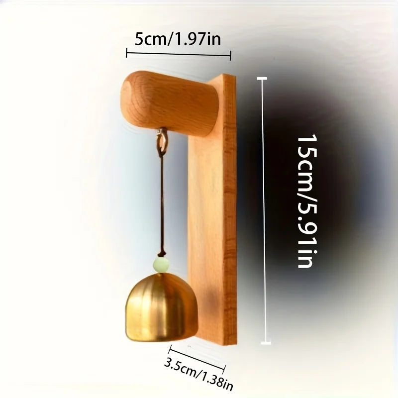 Power-Free Mechanical Door Chime, Wood Style