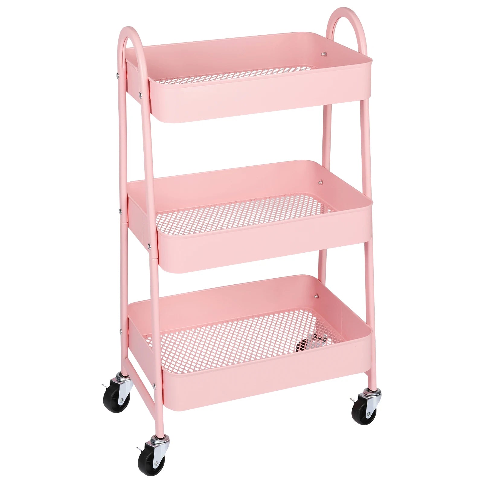 3-Tier Rolling Storage Cart with Lockable Wheels for Small Spaces