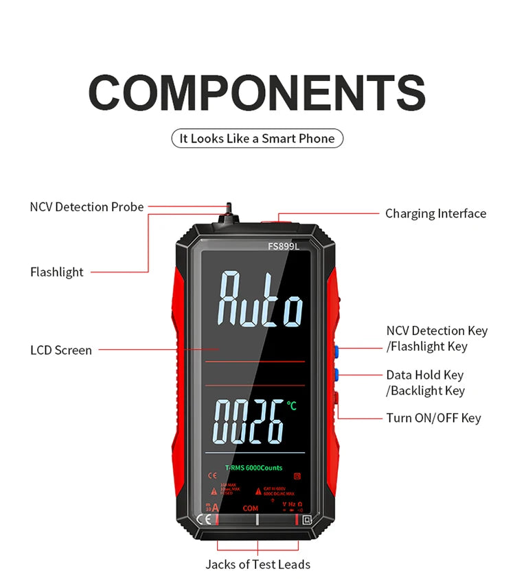 Rechargeable Colour-Screen Digital Multimeter