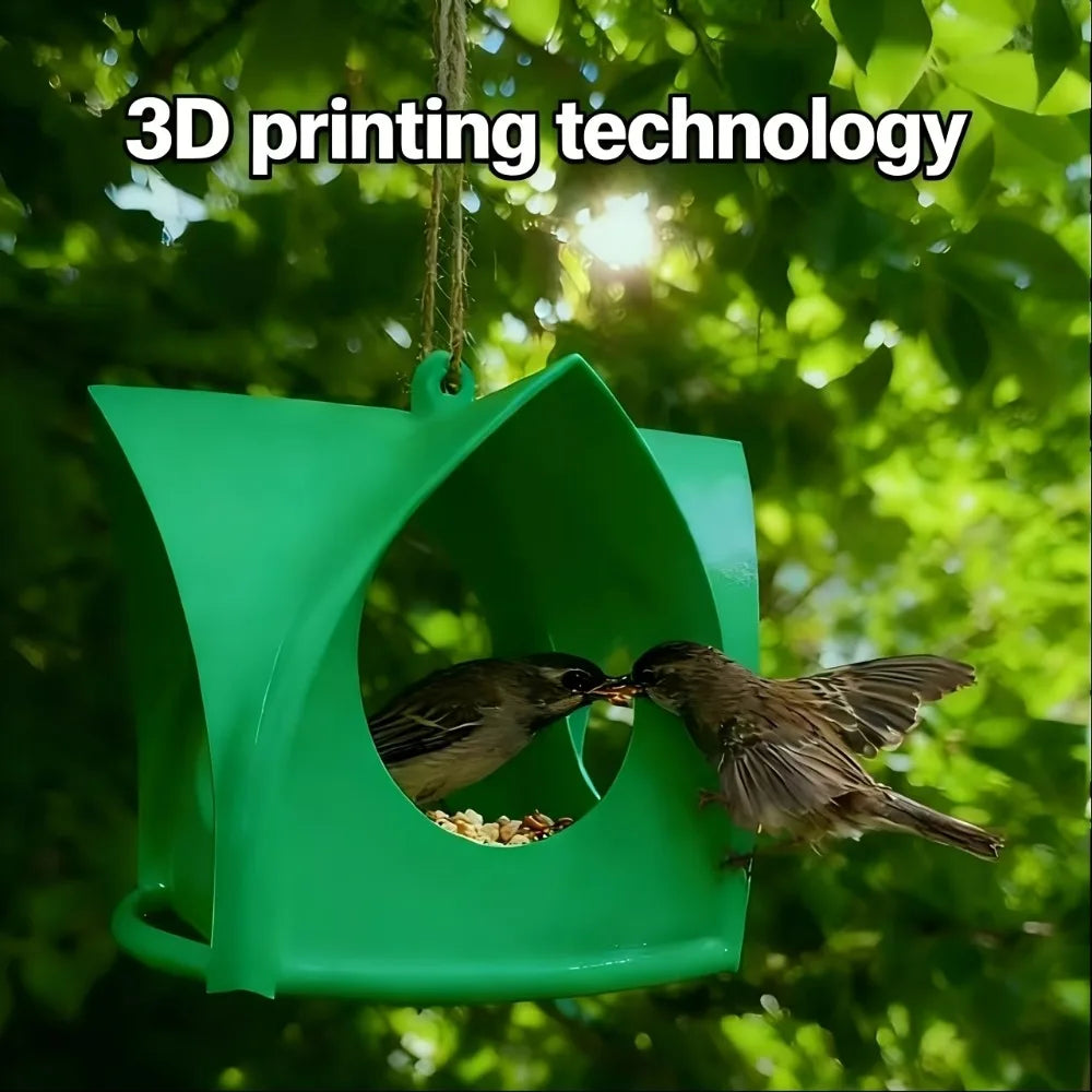 This Small Bird Feeder Features a Very Practical Design It Has a Canopy on Top to Protect It from the Elements Suitable for Yard