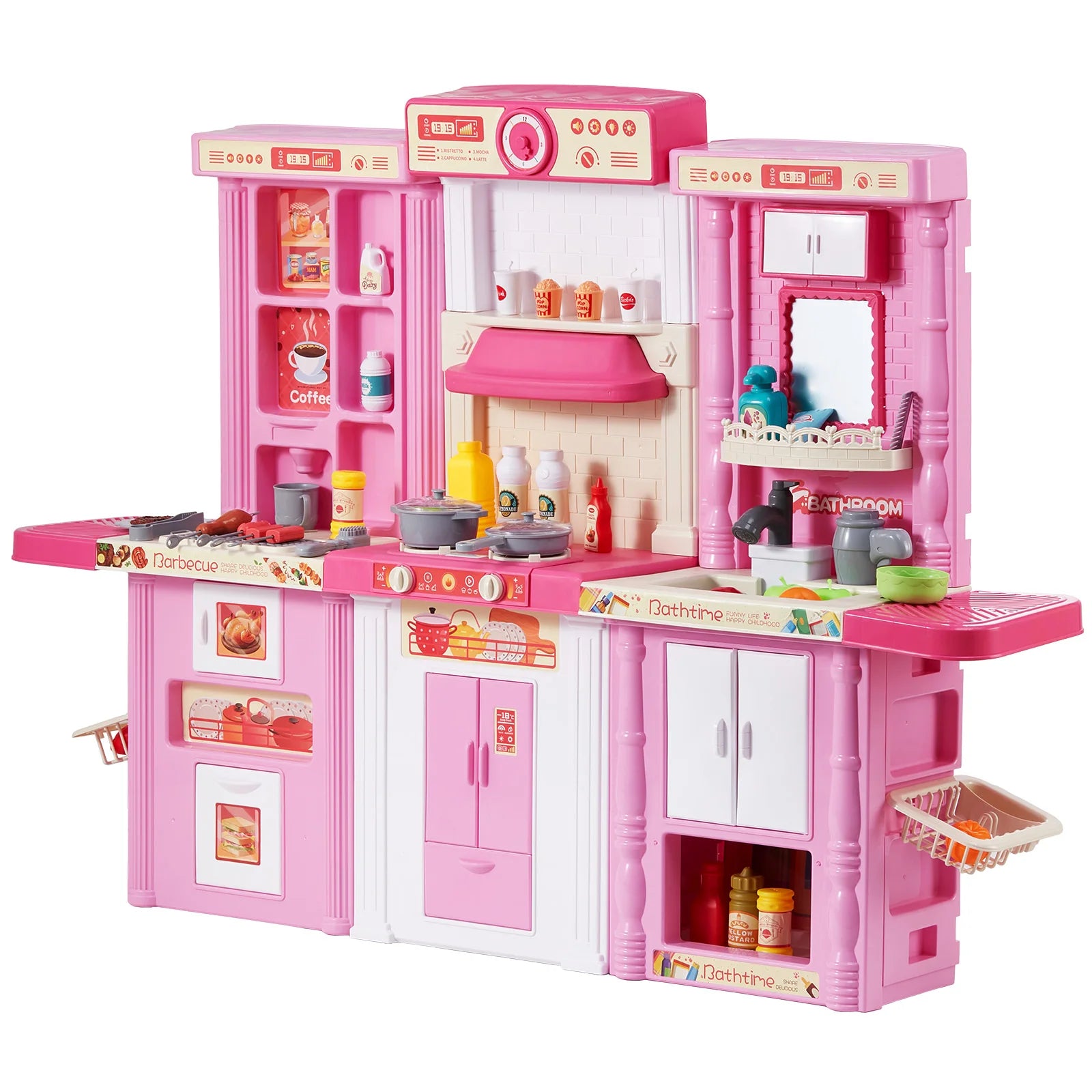 Set Cucina Giocattolo per Bambini 74 PEZZI con Luci e Suoni Gioco Chef 3-in-1