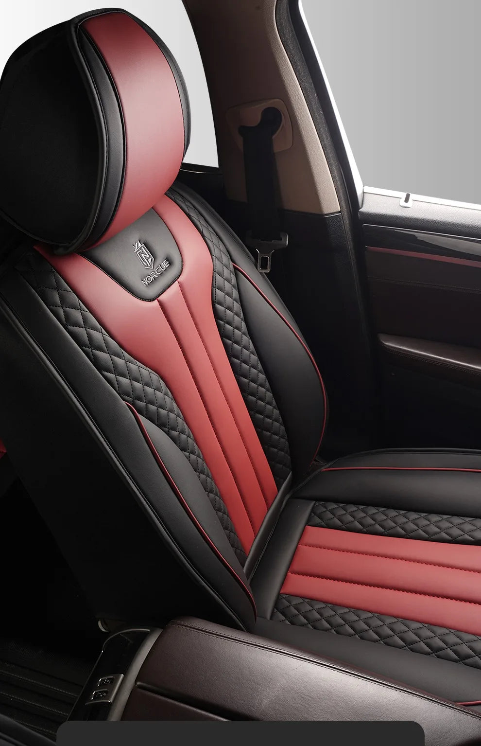 Спортивні чохли на автомобільні сидіння з 5 місцями з ПУ шкіри з 3D вишивкою