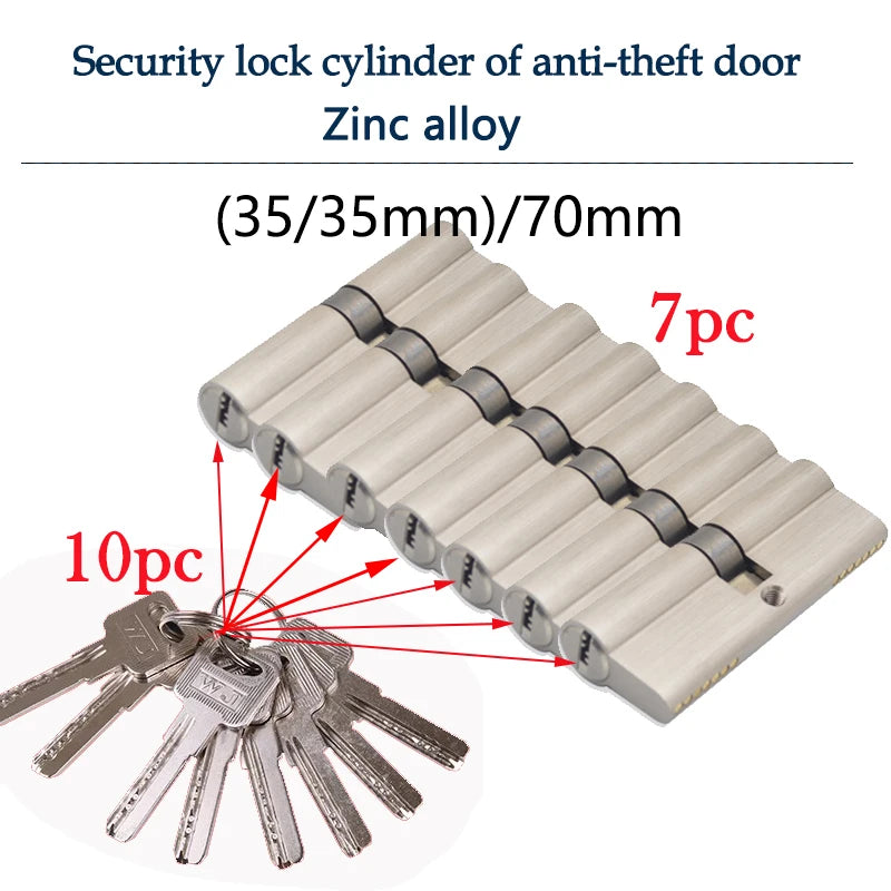 Door Cylinder Locks with Keys - Size Options