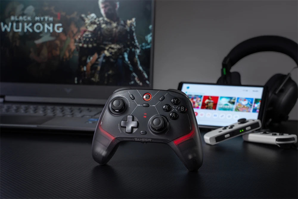 GameSir Cyclone 2 Bezdrátový Pro ovladač Bluetooth hernípad s nabíjecí stanicí Hall Effect joysticky pro Nintendo Switch, iPhone, Android & PC