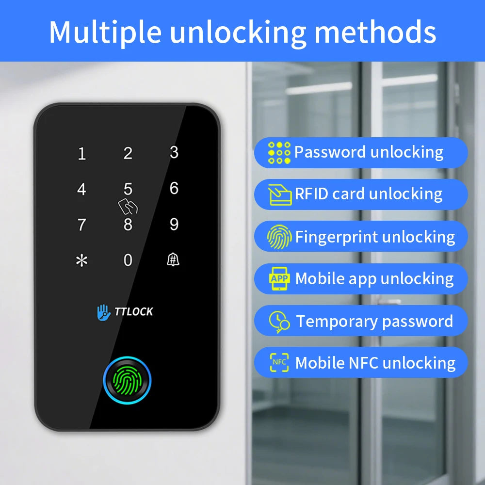 BSTUOKEY Étanche IP67 Serrure intelligente TTlock Contrôle d’accès Clavier Extérieur Empreinte Digitale Mot de passe Bluetooth 13.56MHz Carte App Déverrouiller
