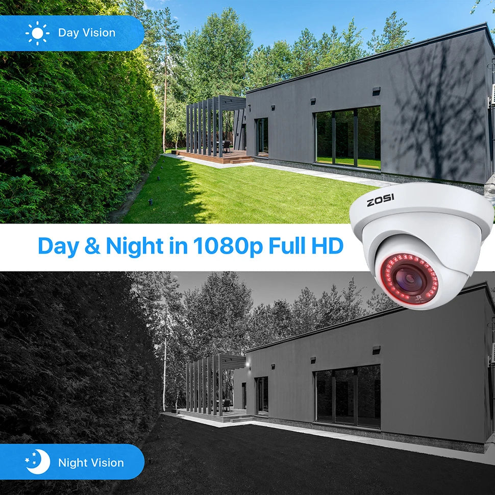 ZOSI 4-Pack 1080P Wired Security Cameras for Home CCTV