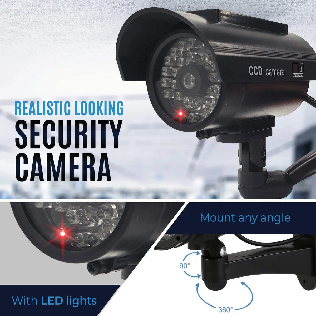 Solar Dummy Camera with Flashing Red LED