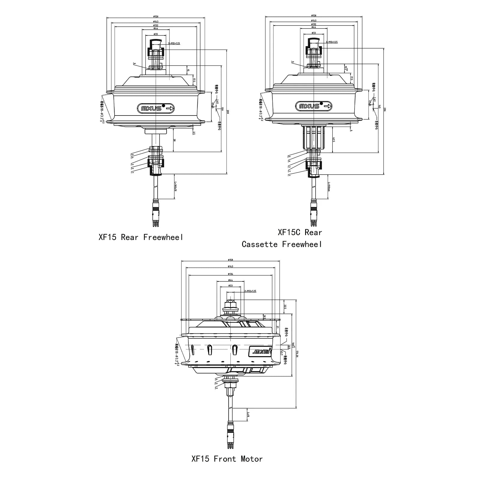 MXUS elektrický bicykel E‑Bike motor bezkefkový prevodový nábojový pohon