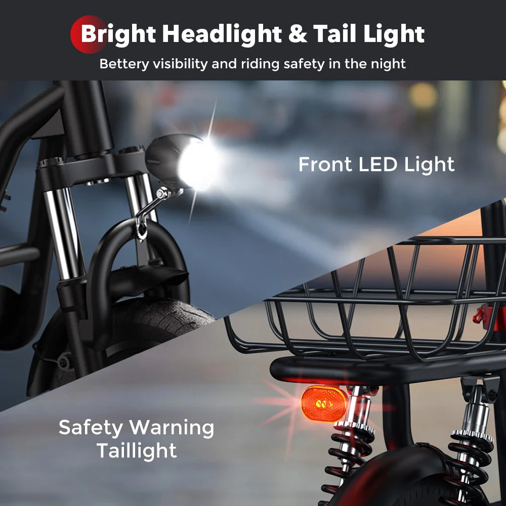 iScooter i12 Electric Scooter with Seat and Basket