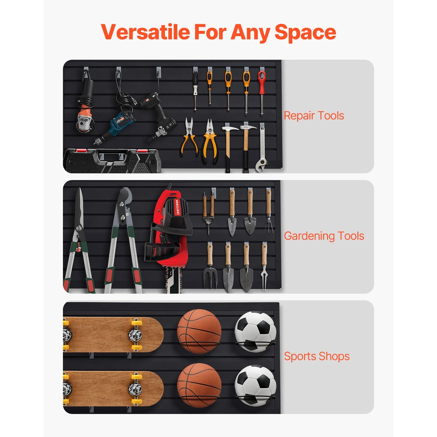 PVC Slatwall Panels for Garage Storage 8–32 sq.ft Modular System