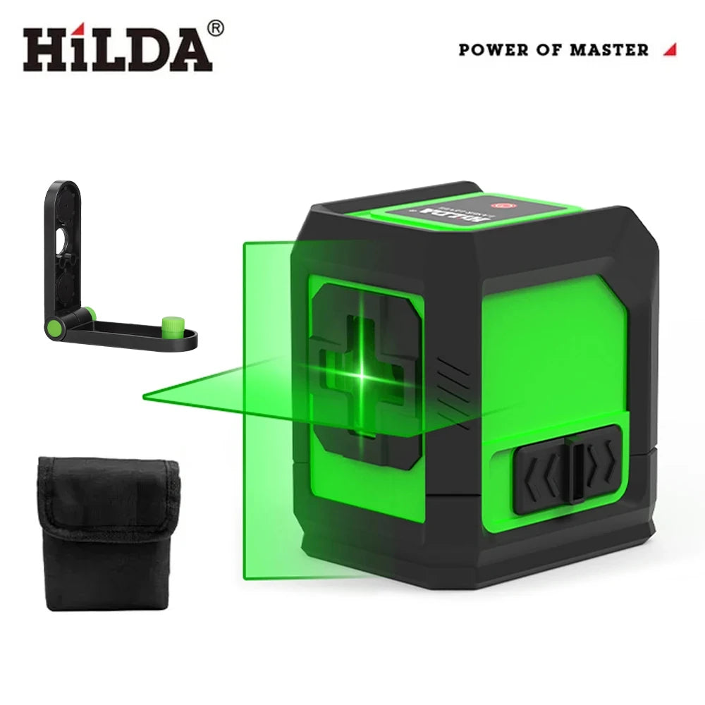 HILDA Laser Level 2 lines/5 Lines 360 Automatic Leveling Level Construction Tool Equipment Green Light Cross Laser Good Gift
