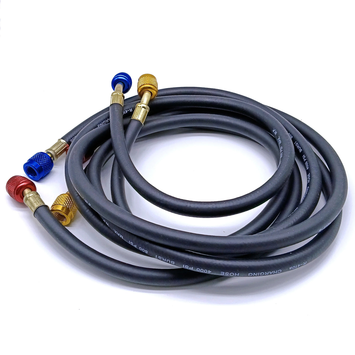 3PCS R410 Refrigerant AC Charging Hose 800-4000 PSI Working Pressure Fit HVAC Air Condition R134a R32 Refrigerant Manifold Gauge