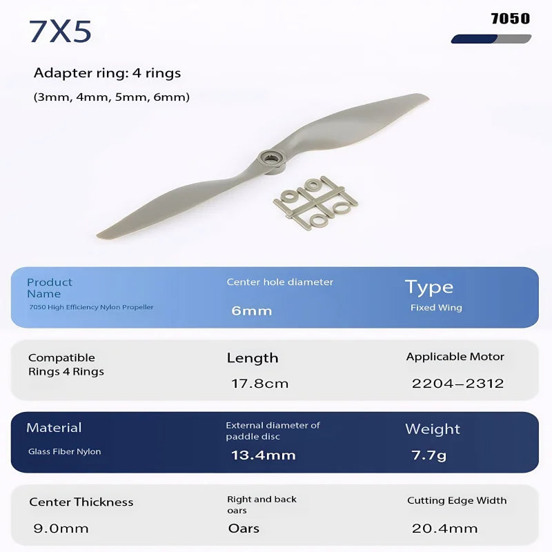 Nylon Propellers for Compatible Fixed-Wing RC Models