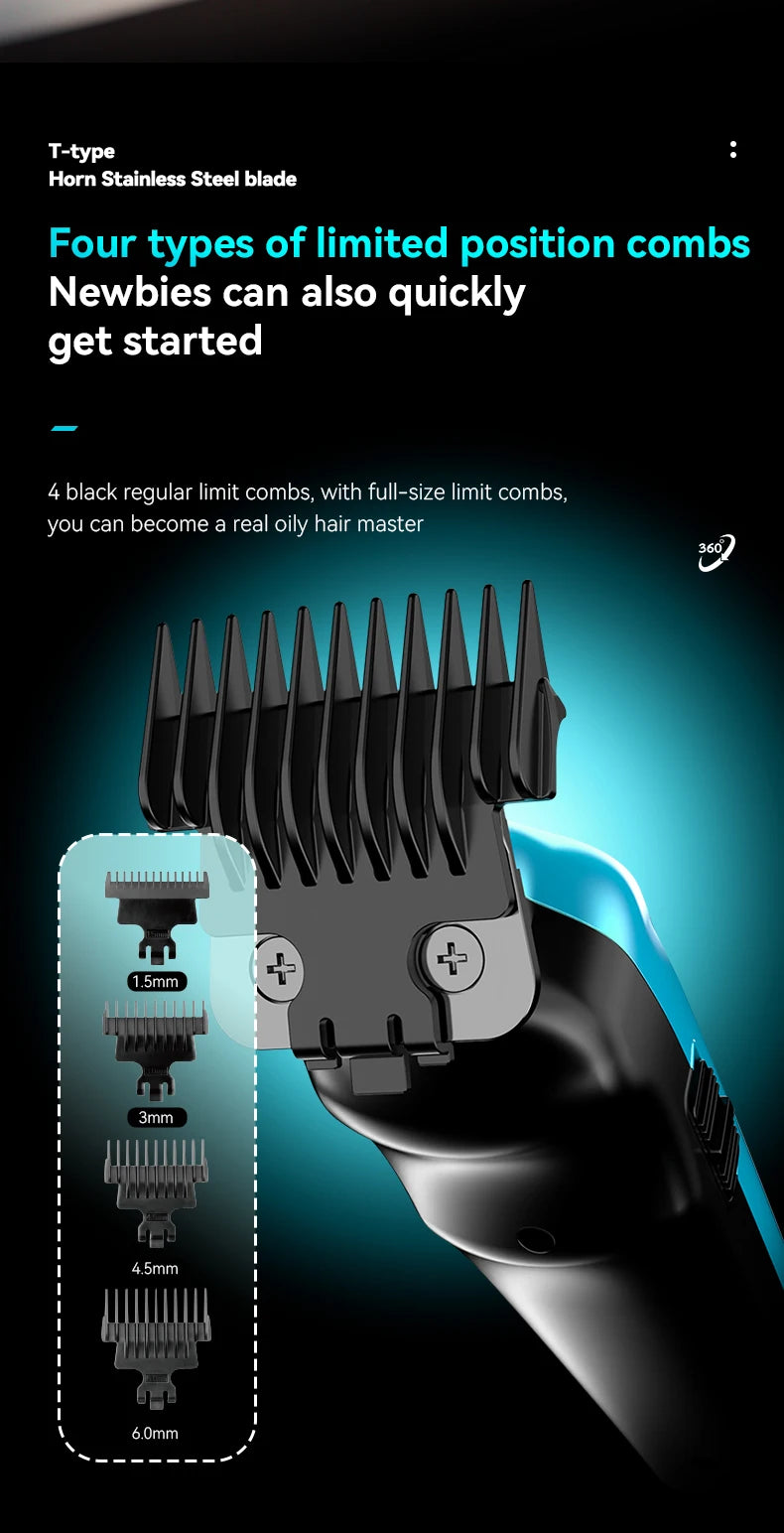 Kemei KM-1858 9000RPM 10W Hair Clipper,KM-264 Rechargeable Electric Trimmer,Original KM-T95 Shaver For Men Barber Clippers Kit