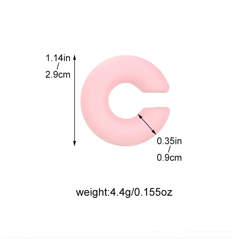 Fashion 4pcs C Shaped Acrylic Ear Clip for Women Simple Gold Silver Color No Pierced Round Earrings Punk Female Jewelry