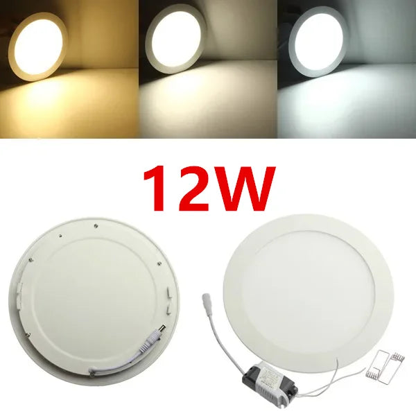 Recessed LED Ceiling Panel Light, 3–25W, White Light Options
