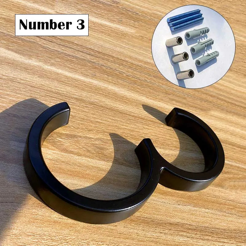 125mm Black Outdoor House Number Sign