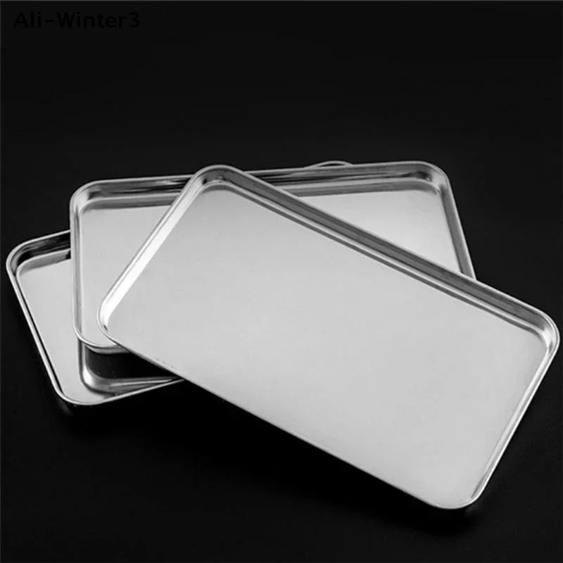 Rectangular Stainless Steel Serving Tray for Buffet and Home