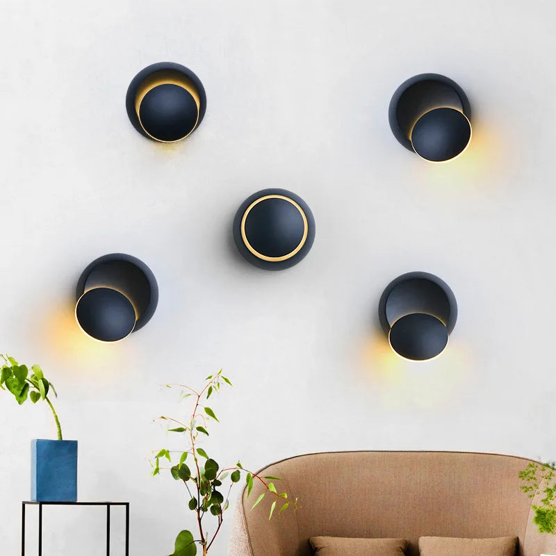 Nástěnné LED svítidlo s otočným diskem, 5 W, černé nebo bílé