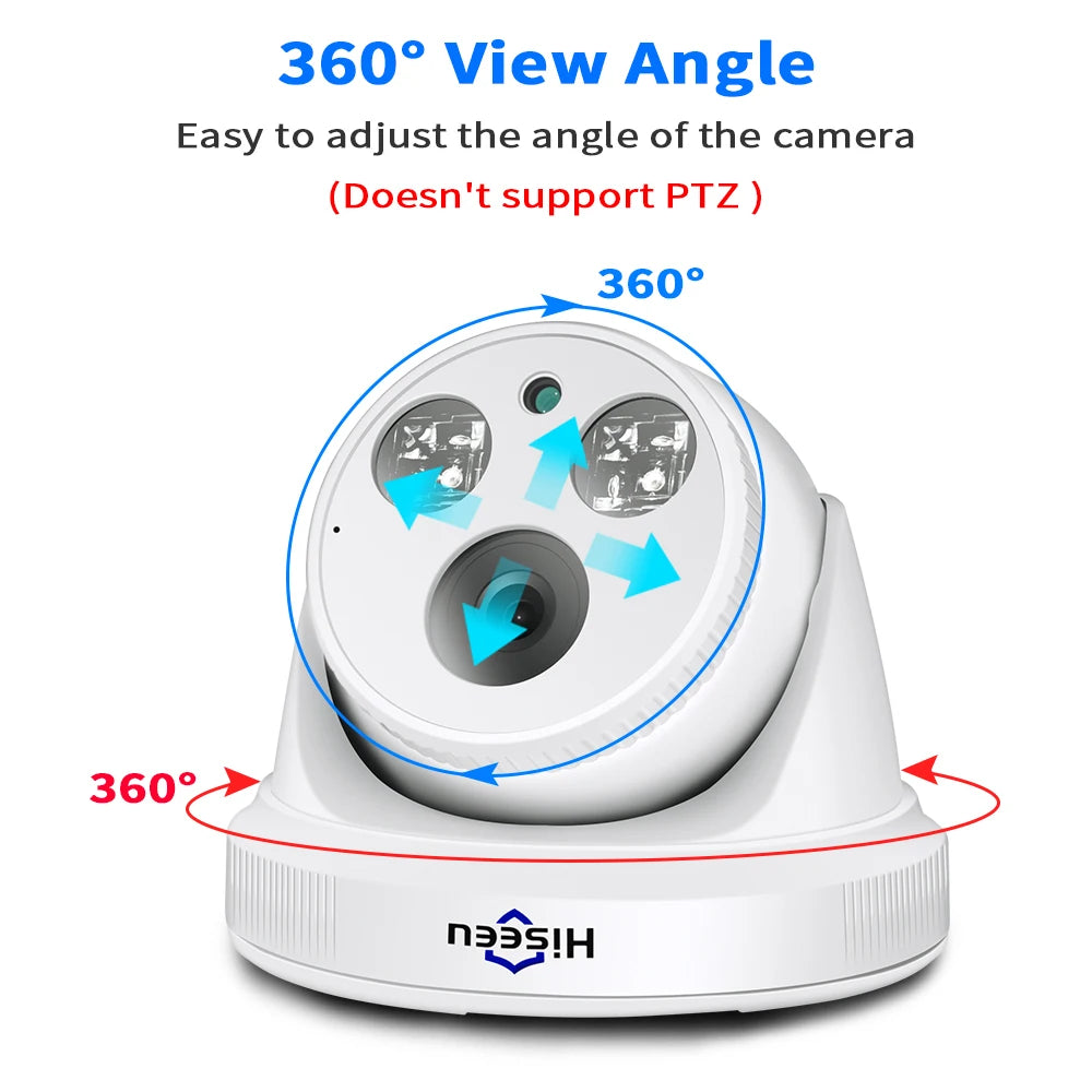 5MP PoE IP Dome Sicherheitskamera mit Bewegungserkennung, Innen/Außen