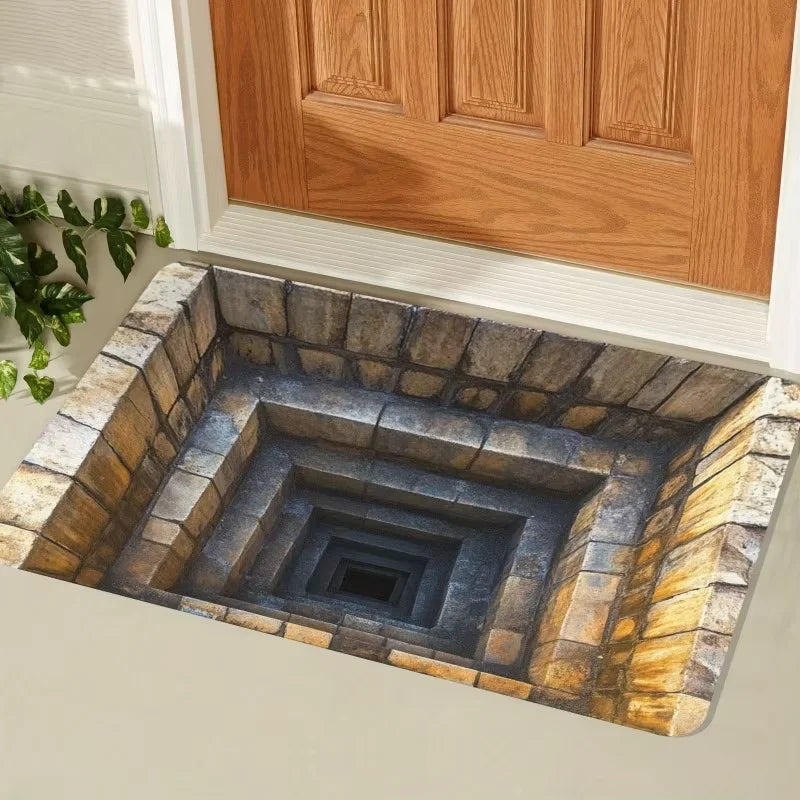 2D Optical Illusion Doormat – Non-Slip & Easy Clean 🌀