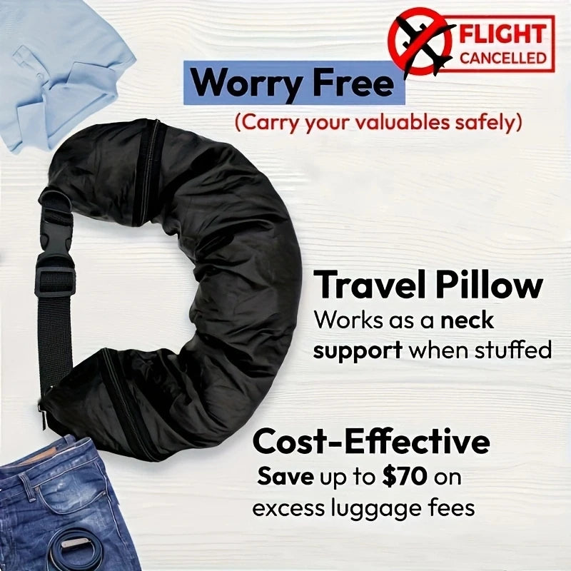 Cuscino da viaggio leggero per il collo, nero