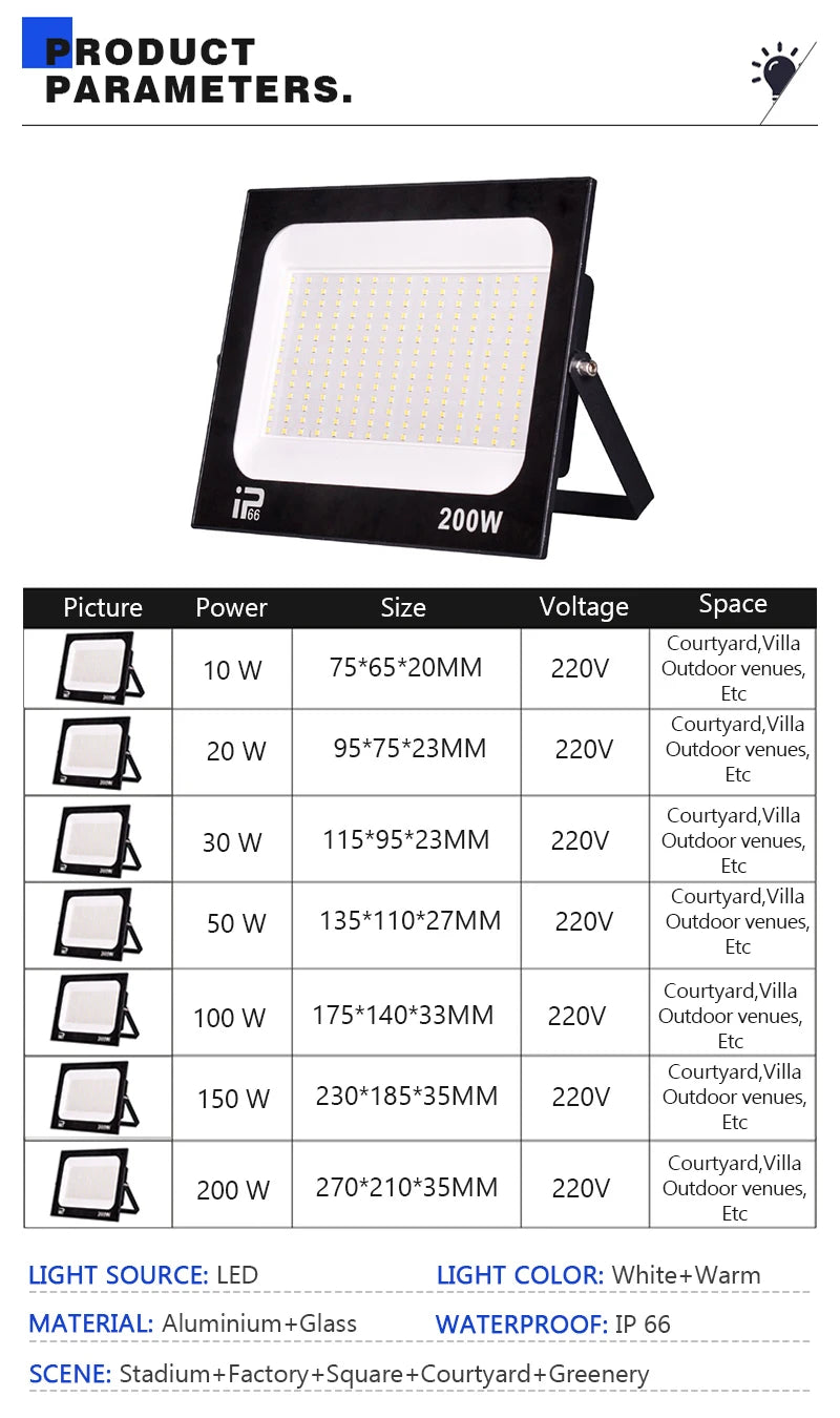 LED Flood Light Waterproof Outdoor Spotlight 🌟